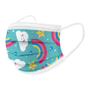 어린이용 마스크 레인보우 시리즈 조합형 비위치형 프린트 마스크 5가지 유형 각 10개 총 50개 실용성