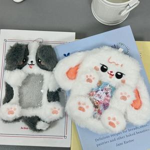 케이팝 플러시 카드 사진, 1개, 귀여운, 키체인 포함, 만화 카와이, 사진 슬리브, 신분증, 은행 신용카드 보호기, 문구류