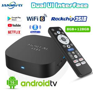 2025 신형 T1+ 8K HD TV 박스 안드로이드 16.0 RK3518 쿼드 코어 8GB RAM 128GB ROM 듀얼 와이파이 2.4G/5.8G 홈 시어터 미디어 플레이어