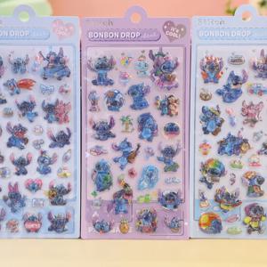 1/3개 신상 스티치 3D 입체 입체감 있는 핀업 사진 크리스탈 스티커 어린이 소녀 만화 장식 스티커