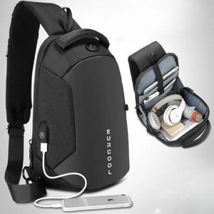 다기능 크로스바디 체스트 백 남성용 USB 충전 포트 메신저 백 방수 슬링 숄더 백 남성용 볼사스 마스쿨리나