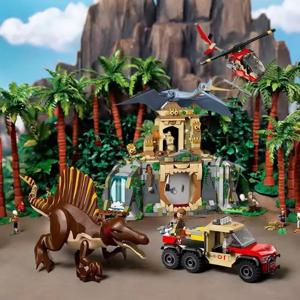 스피노사우루스와 케찰코아틀루스 에어 미션 호환 MOC 세트 공룡 시리즈 어린이 월드 파크 장난감 선물