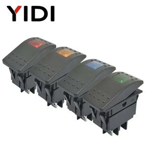 방수 바 로커 토글 스위치 자동차 보트 마린 로커 스위치 버튼 12V 220V LED 라이트 램프 4pin on Off DPST 스위치