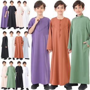 무슬림 어린이 소년 주바 토브 사우디 아랍어 로브 이드 라마단 젤라바 이슬람 의류, 아바야 두바이 의류, 터키 원피스 카프탄 가운