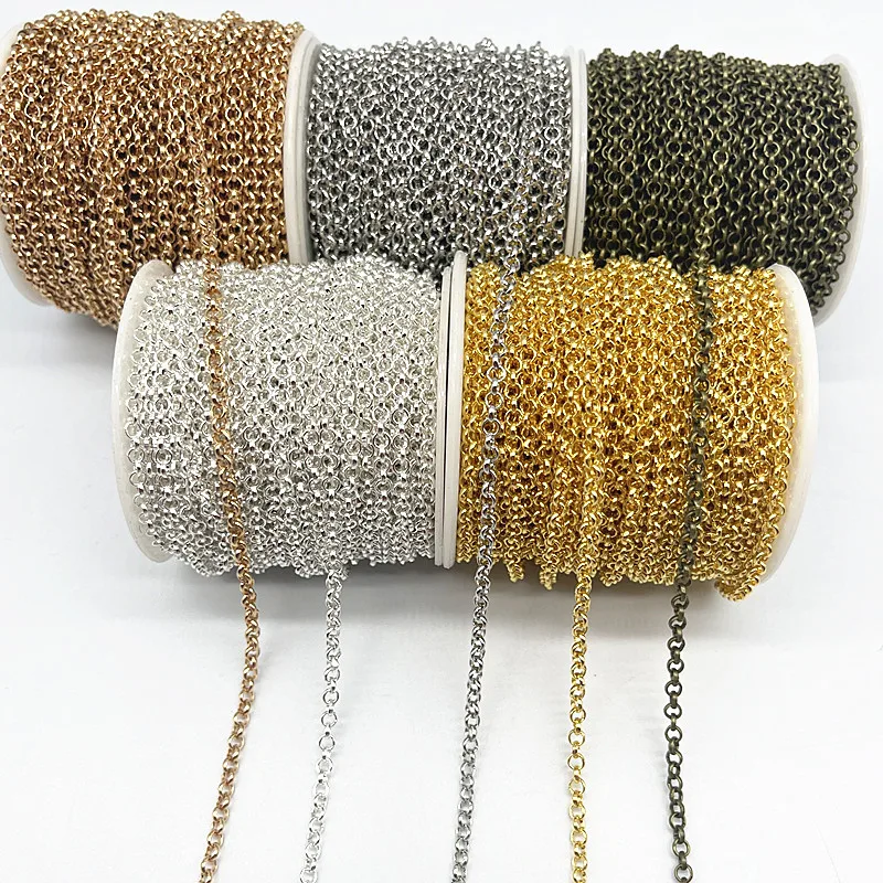 2 야드 Golded/silvered/Bronze 도금 목걸이 체인 쥬얼리 결과 만들기 DIY 목걸이 체인 재료 수제