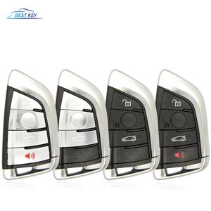 BMW 나이프 카드 용 최고의 키 자동차 원격 스마트 키 케이스 BMW X5 X6 F15 X6 F16 G30 7 시리즈 G11 X1 F48 F39, Fob 3/4 버튼 블랙