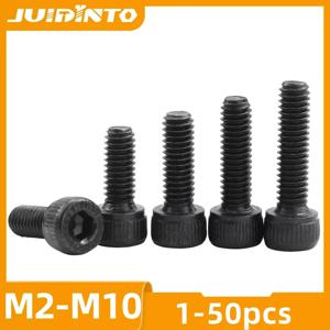 JUIDINTO 1-50pcs 육각 소켓 헤드 캡 나사 12.9 탄소강 알렌 나사 M2 M2.5 M3 M4 M5 M6 M8 M10 MTB 용 육각 캡 나사 볼트