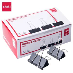 델리 1 상자 51mm 간편한 바인더 클립 클램프 긴 꼬리 클립 조합 폴더 책갈피 종이 티켓 클립 학교 사무용품