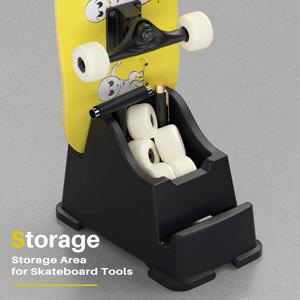 바닥 스케이트 보드 랙 스케이트 보드 벽 마운트 스토리지 및 디스플레이 용 다기능 스키 보드 홀더 스탠드 액세서리 정리