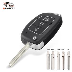 Dandkey 3 버튼 현대 솔라리스 Verna ELANTRA Santa Fe i10 i20 i30 i35 i40 IX35 IX45 키 쉘용 원격 자동차 키 케이스 뒤집기