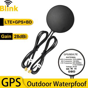 LTE + GPS + BD 트라이 밴드 방수 안테나 28dbi 증폭기 DTU 캐비닛/자동차 네비게이션 용 실외 포지셔닝 신호 부스터 SMA