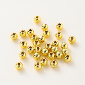 2-6mm 14k/18k 골드 도금 부드러운 라운드 볼 황동 비즈 DIY 쥬얼리에 대한 느슨한 스페이서 비즈 목걸이 만들기 도매 결과