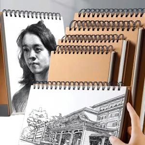 아트 스케치북 160GSM 크래프트 종이 나선형 코일 도서 사무실 학교 용품 그리기 메모장 고정식