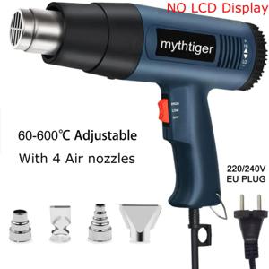 2000W 히트 건 전문 뜨거운 공기 총 조정 가능한 온도 60-600 D 4 노즐 DIY 스트리핑 페인트 수축 PVC 및 홈
