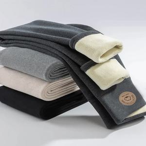 여성 레깅스 가을 겨울 벨벳 두꺼운 코튼 여성 레깅스 하이 웨이스트 솔리드 캐주얼 양털 따뜻한 스타킹 바지 여성