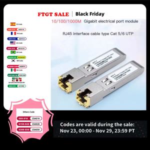 SFP 파이버 모듈 이더넷 포트 RJ45 모듈 1000BASE-T 스위치 커넥터 구리 Cisco/Mikrotik 기가비트 이더넷 Sw와 호환 가능