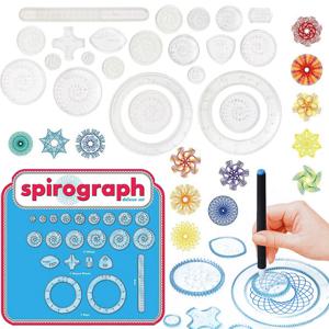 22pcs Spirograph 나선형 아트 드로잉 키트 어린이를위한 수많은 놀라운 디자인을 만드는 클래식 방법 그리기 눈금자 장난감 세트