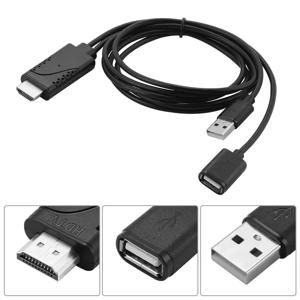 2 in 1 USB Female-HDMI 호환 Male HDTV 어댑터 케이블 1080P HD TV 프로젝터 디스플레이 변환기(iPhone Samsung Galaxy)
