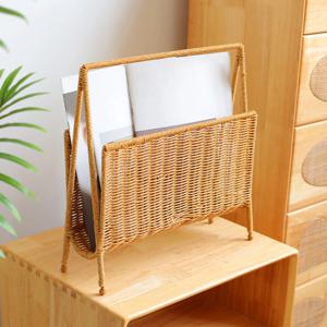 잡지 랙 디스플레이 스탠드 신문 홀더 금속 지원 비닐 레코드 앨범 책 거실을위한 다기능 소박한