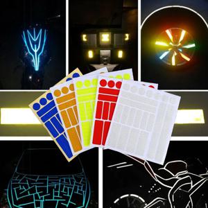 MTB 자전거 반사 스티커, 오토바이 자전거 반사판, 사이클링 휠 림, 야간 안전 경고, 방수 자동차 데칼, 21 개/세트