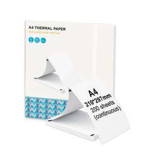 열전사 프린터용 팬폴드 인쇄 용지, A4 감열지 200 시트, L81, A81, A80, PeriPage A40 과 호환 가능, 210x297mm