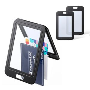 1PCS 플라스틱 배지 직원 배지 홀더 양면 투명 개폐식 카드 홀더 사무실 직원 배지 홀더