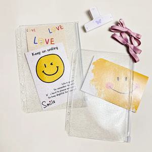 A5 A6 A7 M5 반짝이 바인더 포켓 바인더 지퍼 폴더 6 링 노트북 바인더 방수 Pvc 리프 문서 서류 가방