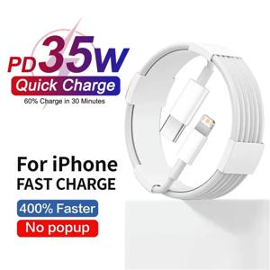 PD 35W 고속 충전 USB 케이블 iPhone 11 12 13 mini 14 Pro Max X XR XS 6 6S 7 8 Plus 급속 충전기 USB C 케이블 1m 1.5m 2m 3m