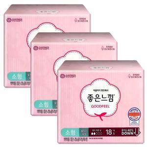 유한킴벌리 좋은느낌 생리대 에어핏쿠션 울트라 소형 18P X 3팩