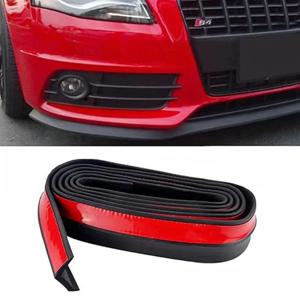 앞 범퍼 립 탄소 섬유 고무 2.5M 보호대 범퍼 스트립 스포일러 사이드 스커트 고무 안티 스크래치 보호대 자동차 유니버설