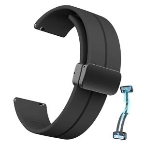 삼성 갤럭시 시계 6/4/5 프로/클래식/기어 s3/액티브 2 스포츠 실리콘 마그네틱 버클 화웨이 GT 2 2e 용 20mm 22mm 시계 스트랩