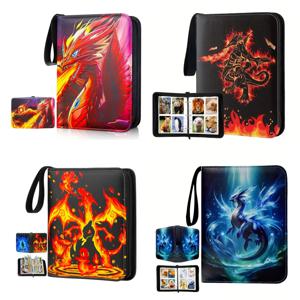 트레이딩 카드 바인더-4 포켓, 400 포켓 카드 홀더 앨범(50개 탈착식 슬리브 포함), 지퍼가 있는 휴대용 카드 컬렉션 북