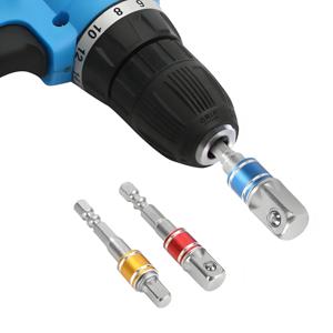 3PCS 임팩트 드라이버 소켓 연장 어댑터 변환기 전동 드릴 육각 전동 공구 용 고속 1/4 3/8 1/2