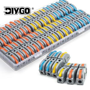 박스형 34PCS 레버 빠른 홈 와이어 커넥터 터미널 도체 접합 가능 버트 배선 블록 재사용 가능한 전기 커넥터