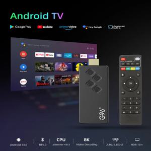 G96 고성능 안드로이드 13.0 4k 스마트 TV 스틱 ATV H313 2GB RAM 16GB ROM Q2 적외선 리모컨 TV 스틱 듀얼 와이파이
