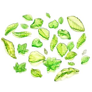 DIY 목걸이 팔찌 귀걸이, 녹색 아크릴 잎 매력, 나뭇잎 비즈 펜던트, 쥬얼리 제작, 수제 공예, 10-100 개