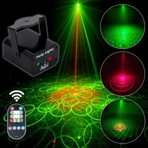 미니 R & G 레이저 프로젝터 파티 조명, DJ 댄스 디스코 바 프로젝션 매직 볼, LED 크리스마스 파티 무대 효과 라이트 쇼, 32 패턴