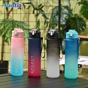1PCS 800ML 대용량 스포츠 물병 누출 방지 다채로운 플라스틱 컵 야외 여행 휴대용 체육관 피트니스 주전자