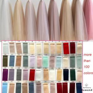 부드러운 얇은 명주 그물 직물, 결혼식 축하 커튼 의류, 흰색 핑크 Chamapgne 메쉬 거즈 레이아웃 의자 뒷면 털실 암호화 베일