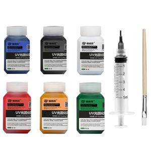 100g 4-IN-1 UV 경화 BGA PCB 솔더 마스크 잉크 녹색/검정색/파란색/빨간색/노란색/흰색 용접 오일 페인트 부식성 아크 방지