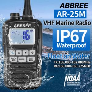 ABBREE AR-25M 해양 라디오 트랜시버, IP67 방수 휴대용 VHF 워키토키, 아마추어 NOAA 플로팅, 보트용 양방향 라디오