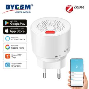 Tuya 스마트 Zigbee 천연 가스 센서 가연성 가정용 LPG 가스 누출 경보 감지기 70dB 사운드 APP 제어 Zigbee 허브 필요