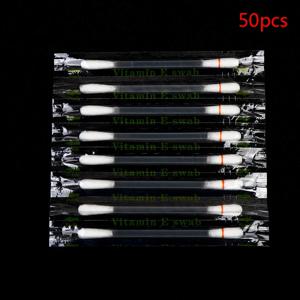 50개 비타민 E 오일 면봉 스틱 VE 면봉 보호 립 껌 건조 방지 수분