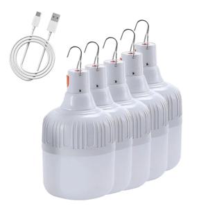 60W 80W 캠핑 라이트 USB 충전식 LED 비상 램프 바베큐 텐트에 대 한 후크와 야외 휴대용 등불 배터리 전구