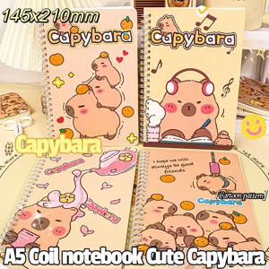 Capybara A5 나선형 노트북, 귀여운 데일리 노트, 코일 노트북, 작은 메모장, 어린이 학생 일기, 학교 학습 용품