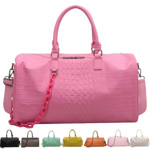 여성용 여행 더플 핸드백 대용량 비즈니스 캔디 컬러 숄더백, 방수 PU 여행 통근 체육관 크로스바디 팩