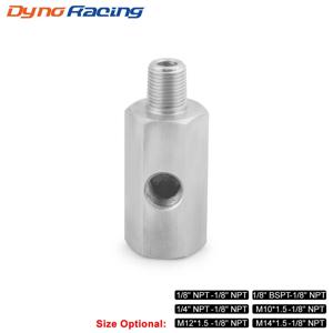 스테인리스 스틸 사이드 홀 오일 압력 센서 커넥터 피드 라인 게이지 티 어댑터, 1/8 인치 NPT 암-M12 M10 M14 1/8NPT 1/4NPT