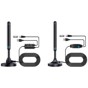 마그네틱 베이스 디지털 TV 안테나, DVB-T2 TV HDTV용, 디지털 HD 공중 VHF UHF 증폭 디지털 안테나, 4K, 1080P, 480 + 마일