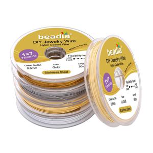 30-50 미터 한국 소프트 스틸 와이어 0.3/0.38/0.5/0.6mm 7 가닥 라인 문자열 구슬 라인 DIY 쥬얼리 만들기 팔찌 목걸이