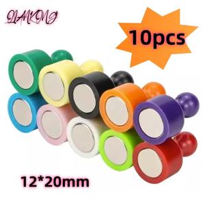 냉장고 자석 초강력 자석 네오디뮴 자석 푸시핀, 화이트 보드용 빨판 압정 자석 푸시핀, 10 개